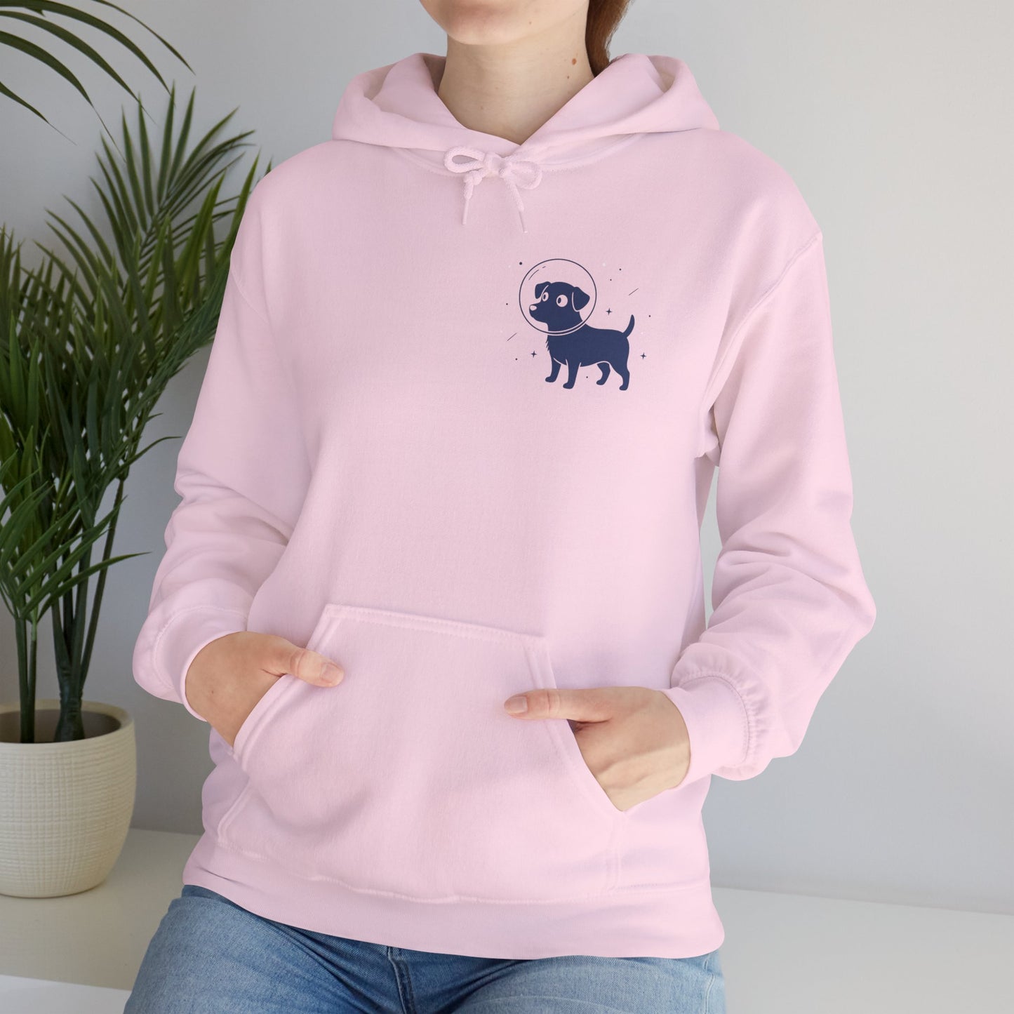 Dog in Space Hoodie – Space Puppy Graphic Hooded Sweatshirt, Unisex Heavy Blend™ - 14679