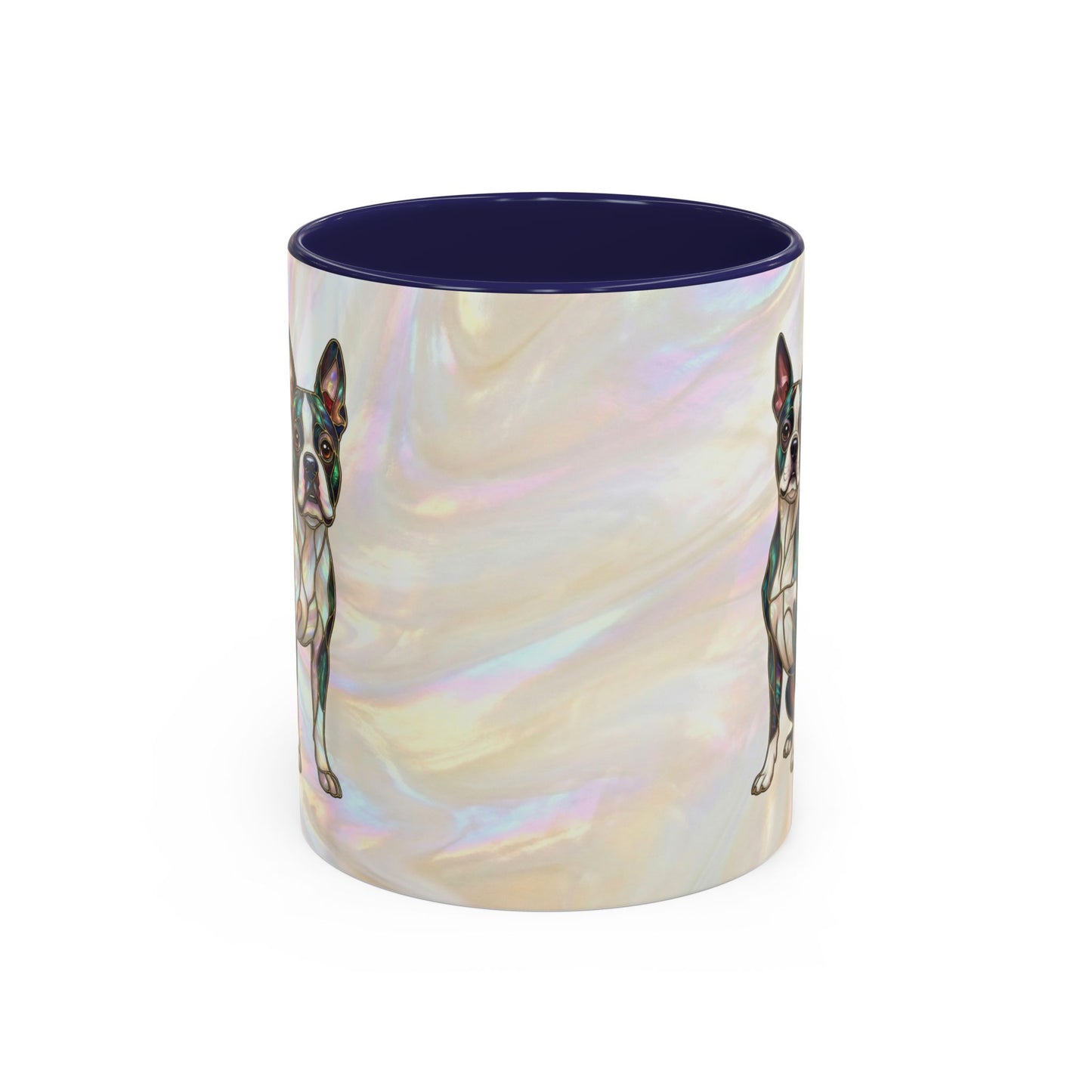 Boston Terrier Accent Coffee Mug — Stained Glass Design (11/15 oz) - 14620