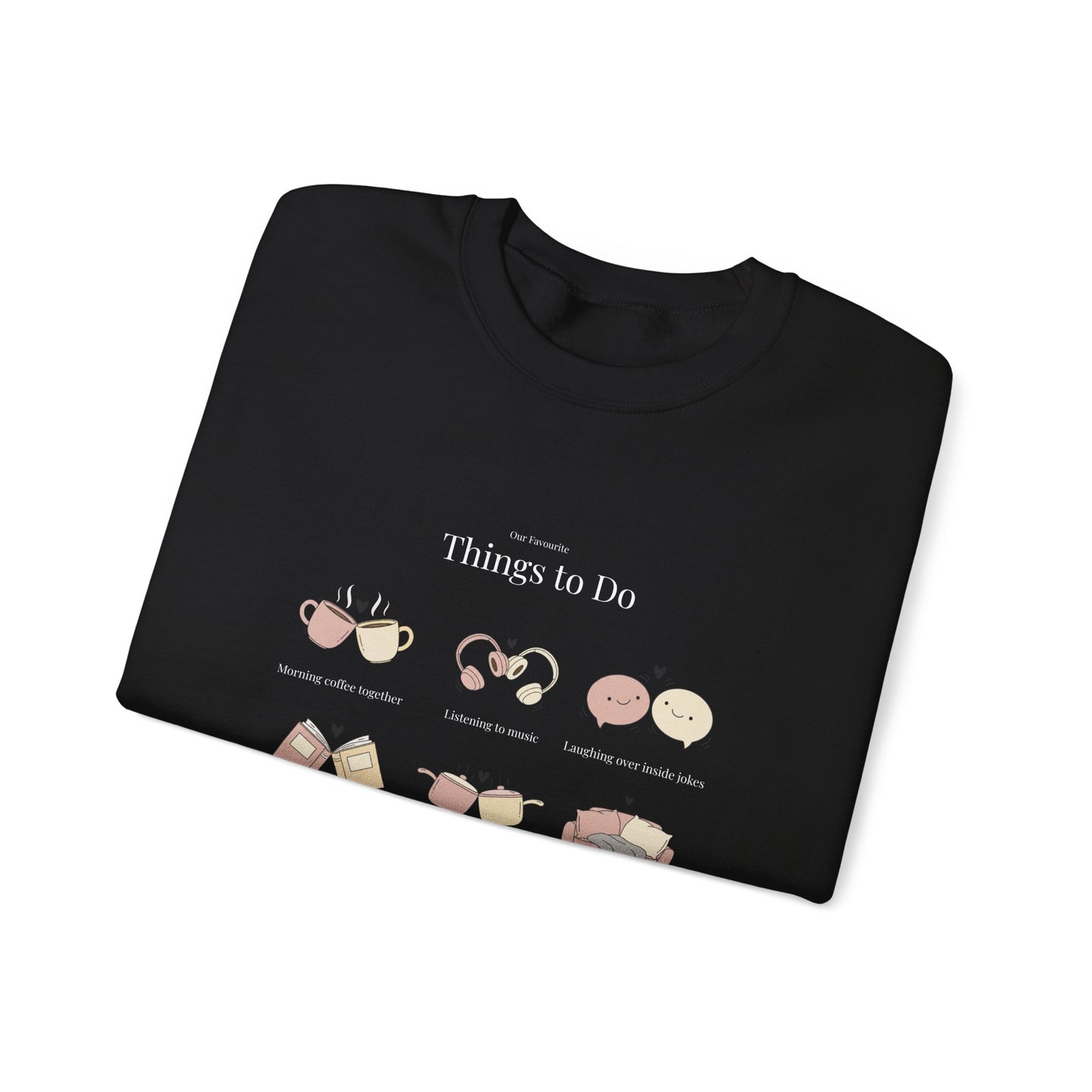 Our Favourite Things to Do Together – Personalised Illustration Crewneck Sweatshirt | Valentine’s Gift - 14726