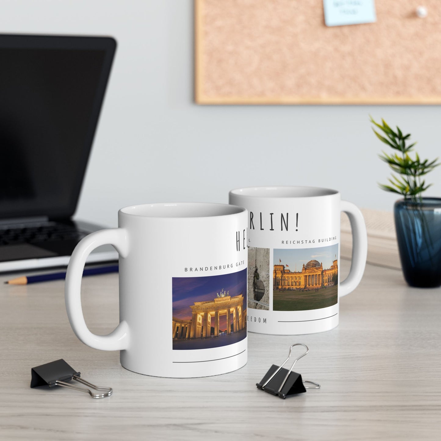 Hello Berlin! Ceramic Travel Mug with Cityscape Design - Perfect Gift for Travelers and History Lovers - 12015