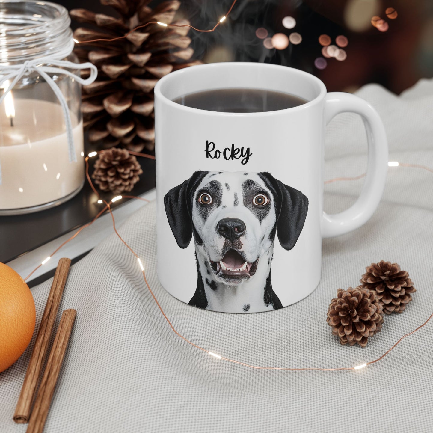 Personalized  Dog Ceramic Mug | Pet Lover Gift, Unique Coffee Cup, Dog Mom Mug, Customizable Pet Mug - 14158