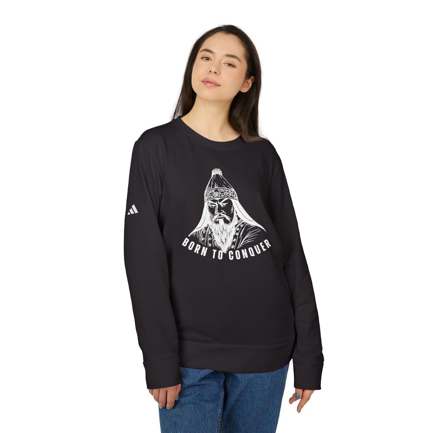 Mongolia: Chinggis Khan, Born To Conquer - Adidas Unisex Fleece Crewneck Sweatshirt - 10740