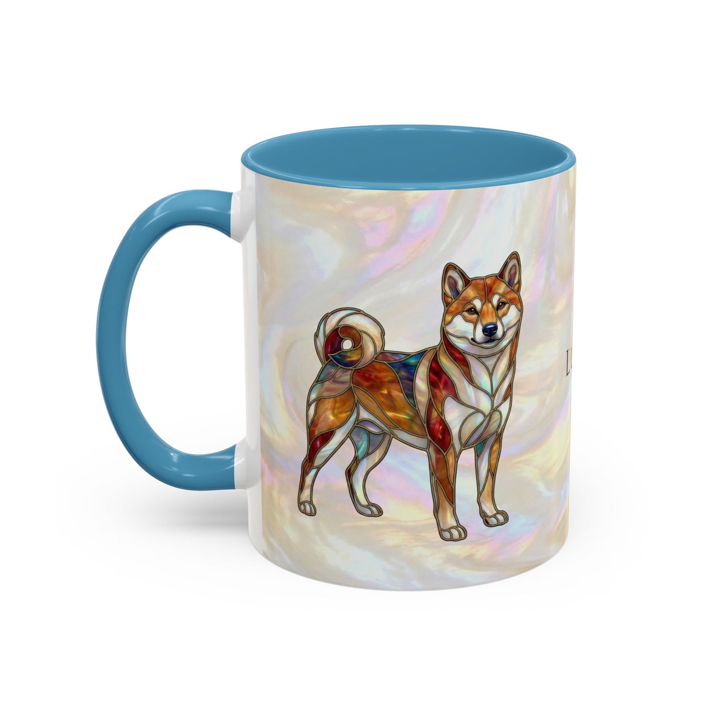 Shiba Inu Accent Coffee Mug – Stained Glass Design 11/15oz - 14646