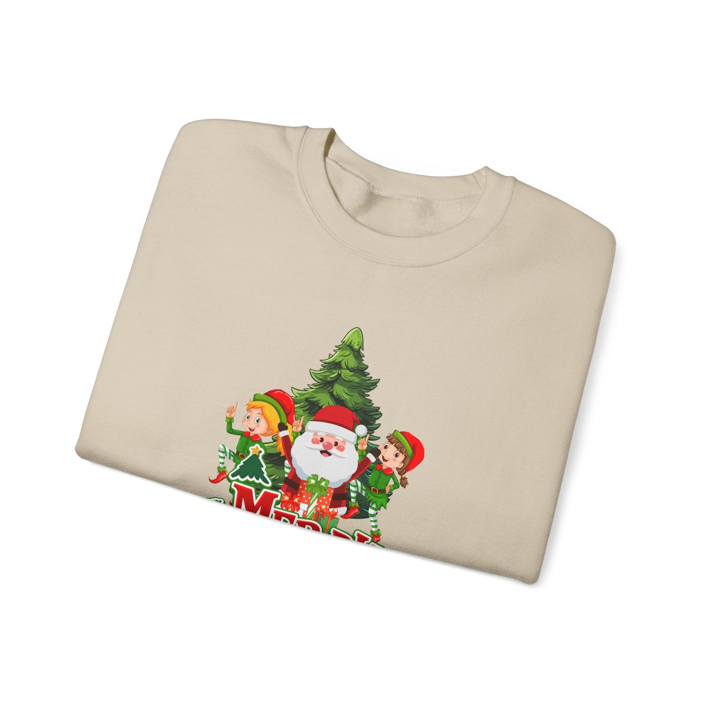 Santa & Elves, Merry Christmas - Unisex Heavy Blend™ Crewneck Sweatshirt - 10545