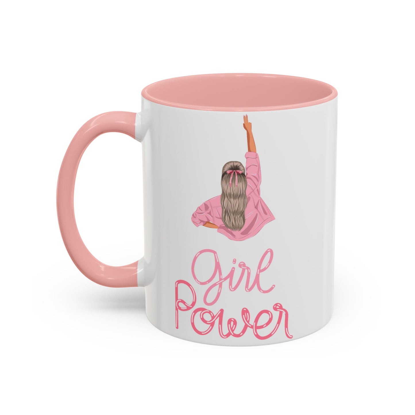 Girl Power Accent Coffee Mug - Inspirational Gift for Women, Motivational Drinkware, Empowerment, Birthday, Self-Care - 14076