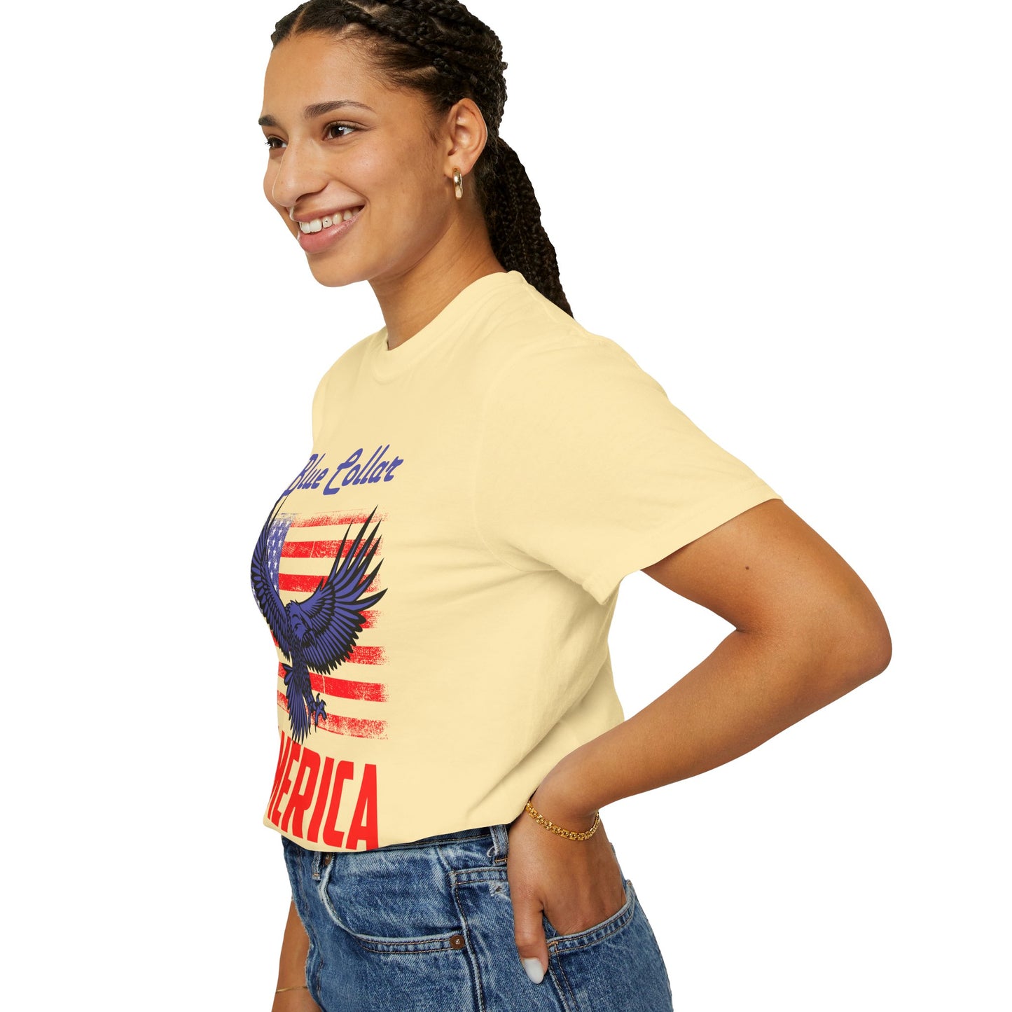Unisex American Eagle Graphic Tee - Perfect for Patriotic Events, Casual Wear, 4th of July Gatherings, Gifts for Blue Collar Workers - 13695