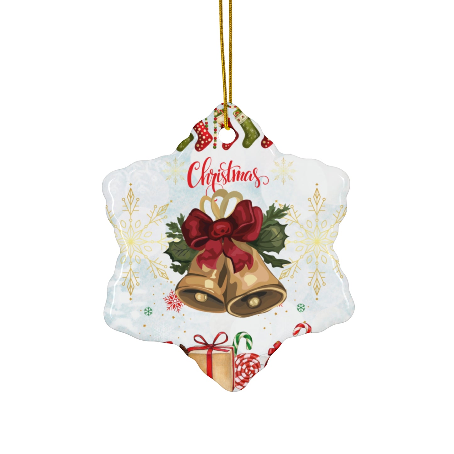 Christmas Bell - Ceramic Ornament, 4 Shapes