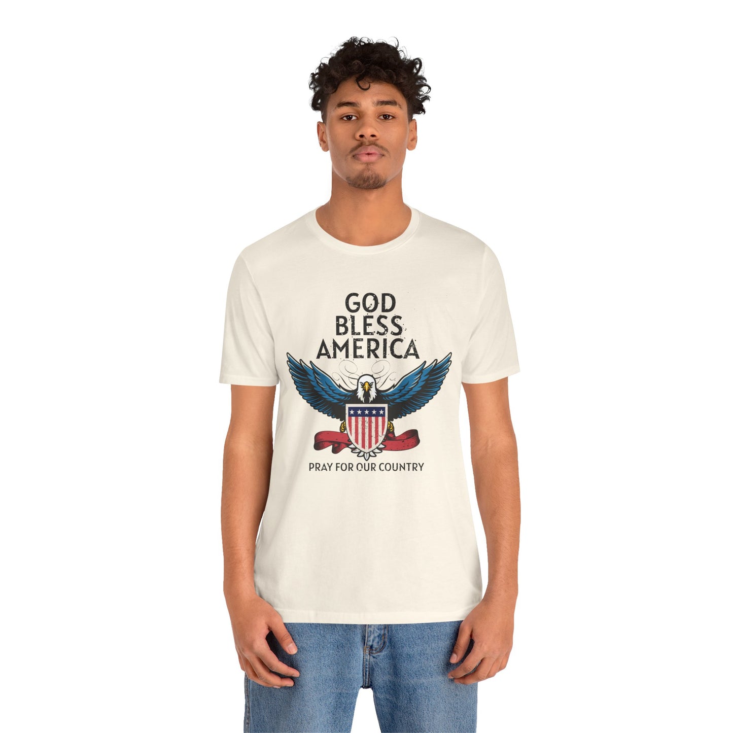 God Bless America Unisex Tee | Patriotic Shirt, American Eagle Design, Casual Wear, Independence Day, Gifts for Veterans - 13786