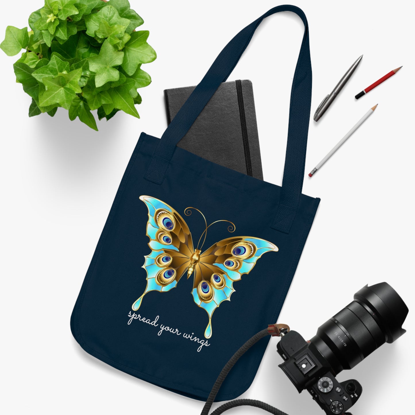 Organic Canvas Tote Bag | Butterfly  Lovers