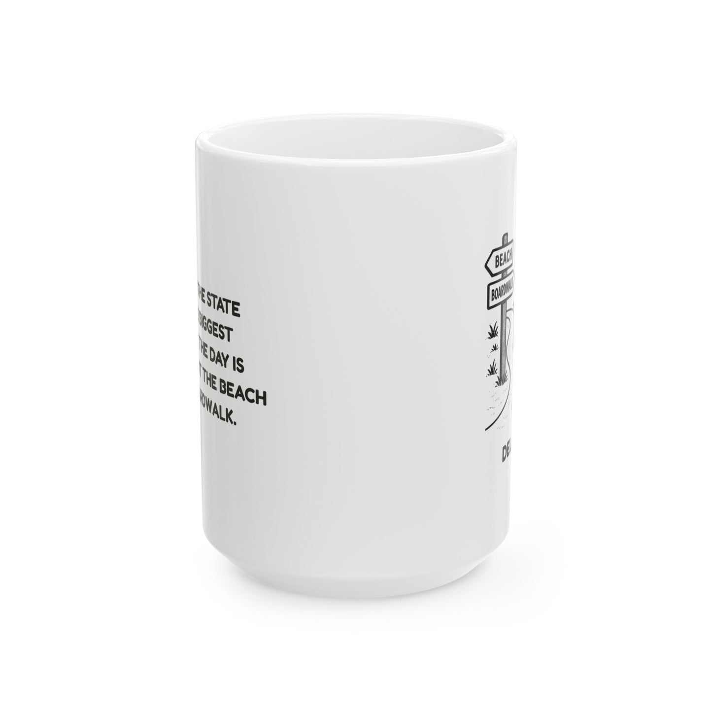 "Delaware: The state where the biggest decision of the day is whether to hit the beach or the boardwalk."  Ceramic Mug - 14149