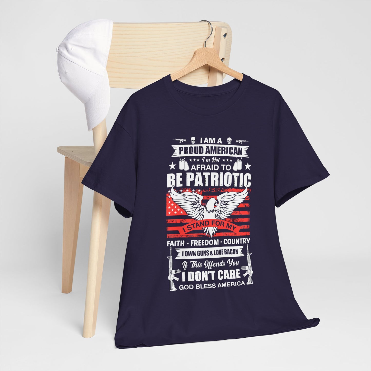 Unisex Patriotic Tee - Proud American T-Shirt, 4th of July Gift, Freedom Shirt, Memorial Day Apparel, Casual Wear - 13789