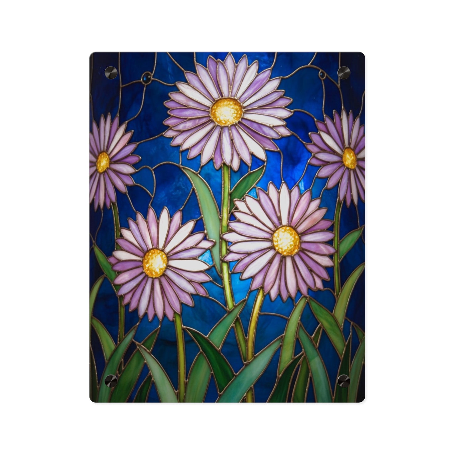 Aster Field Acrylic Wall Art Panel — Floral Home Décor - 14607