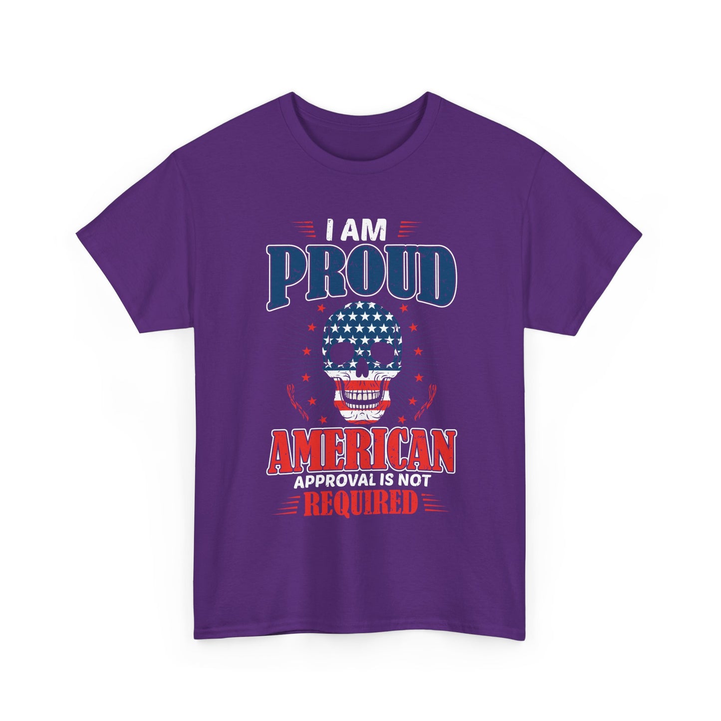 "I'm a Proud American" Unisex Heavy Cotton Tee, Patriotic Shirt, Independence Day Apparel, Casual Wear, Gift for Veterans - 13637