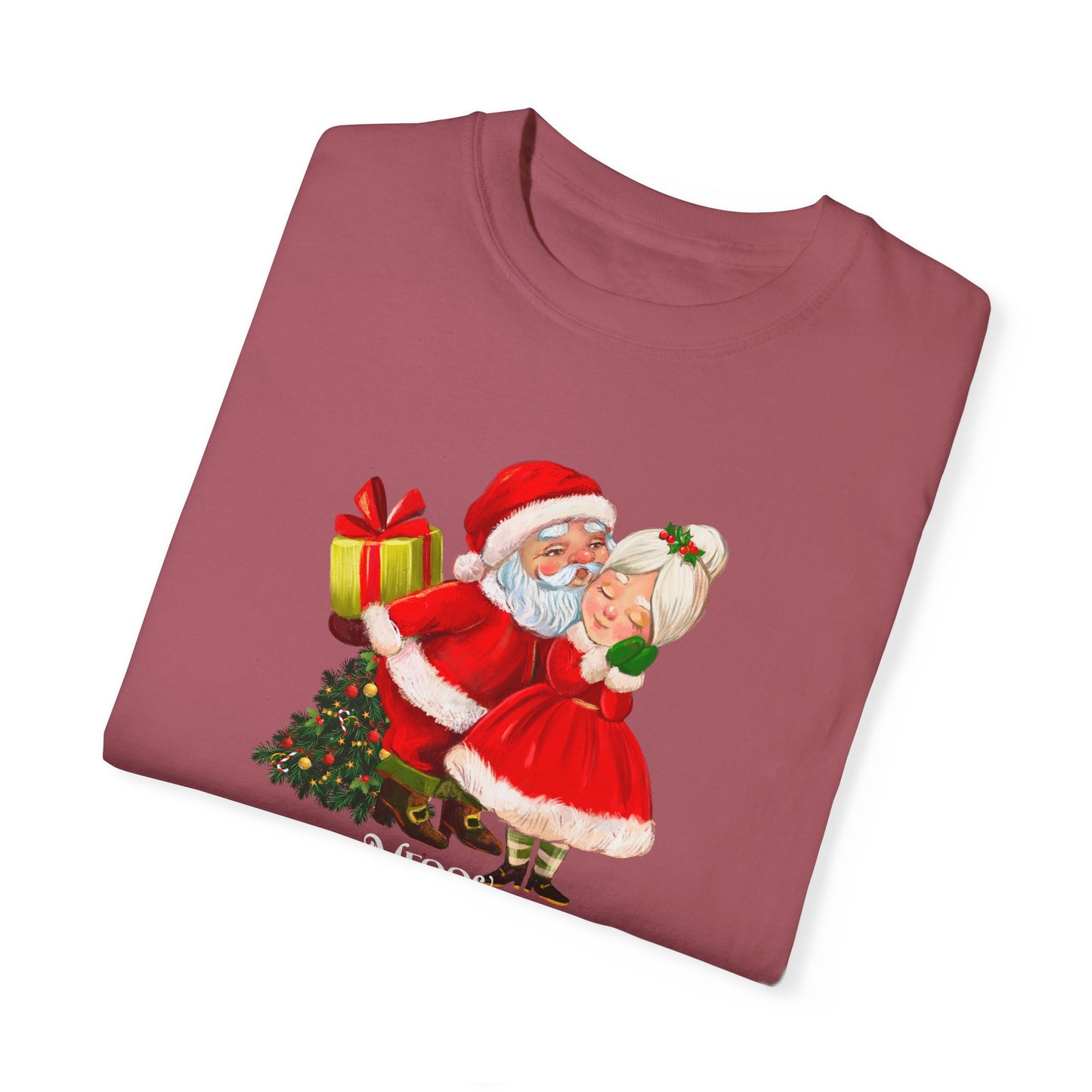 Santa & His Partner - Unisex Garment-Dyed T-shirt - 10025