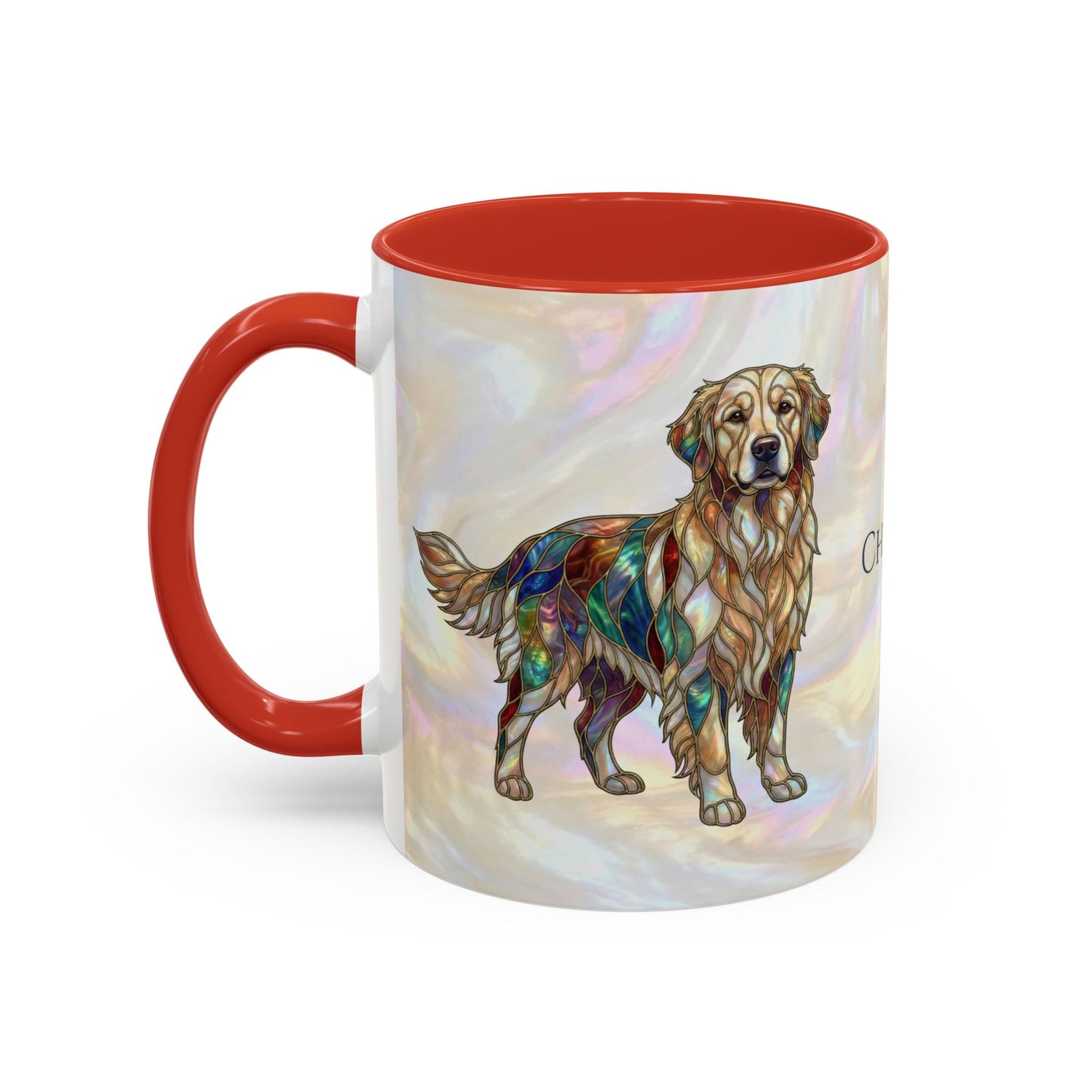 Personalized Golden Retriever Coffee Mug - Stained Glass Design 11/15oz - 14534