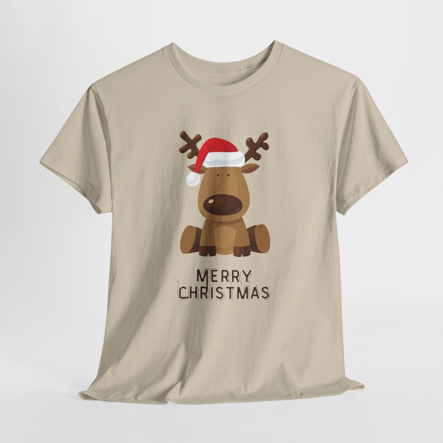 Reindeer: Merry Christmas - Unisex Heavy Cotton Tee