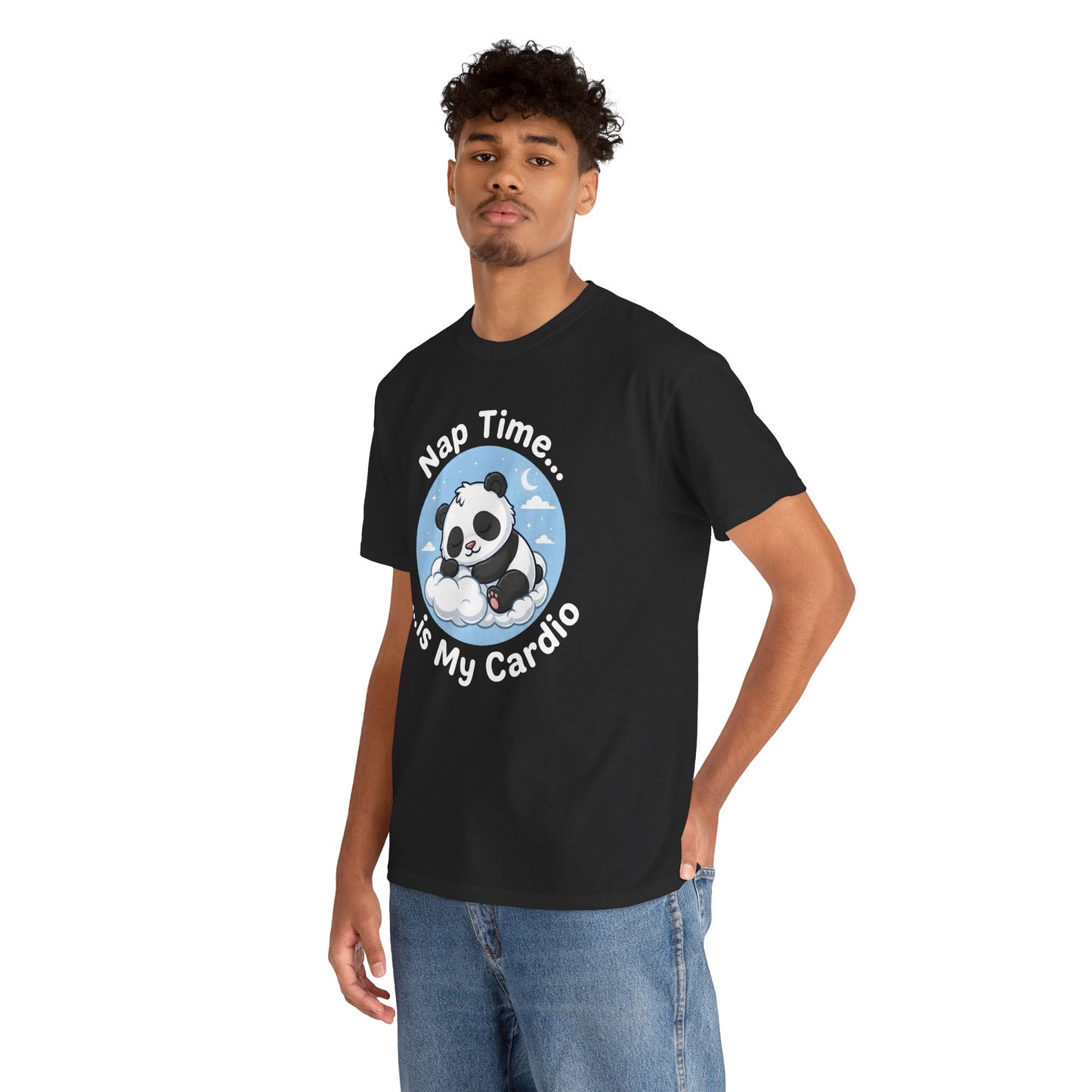 Cute Panda T-Shirt – “Nap Time Is My Cardio” Funny Sleep Tee - 14845
