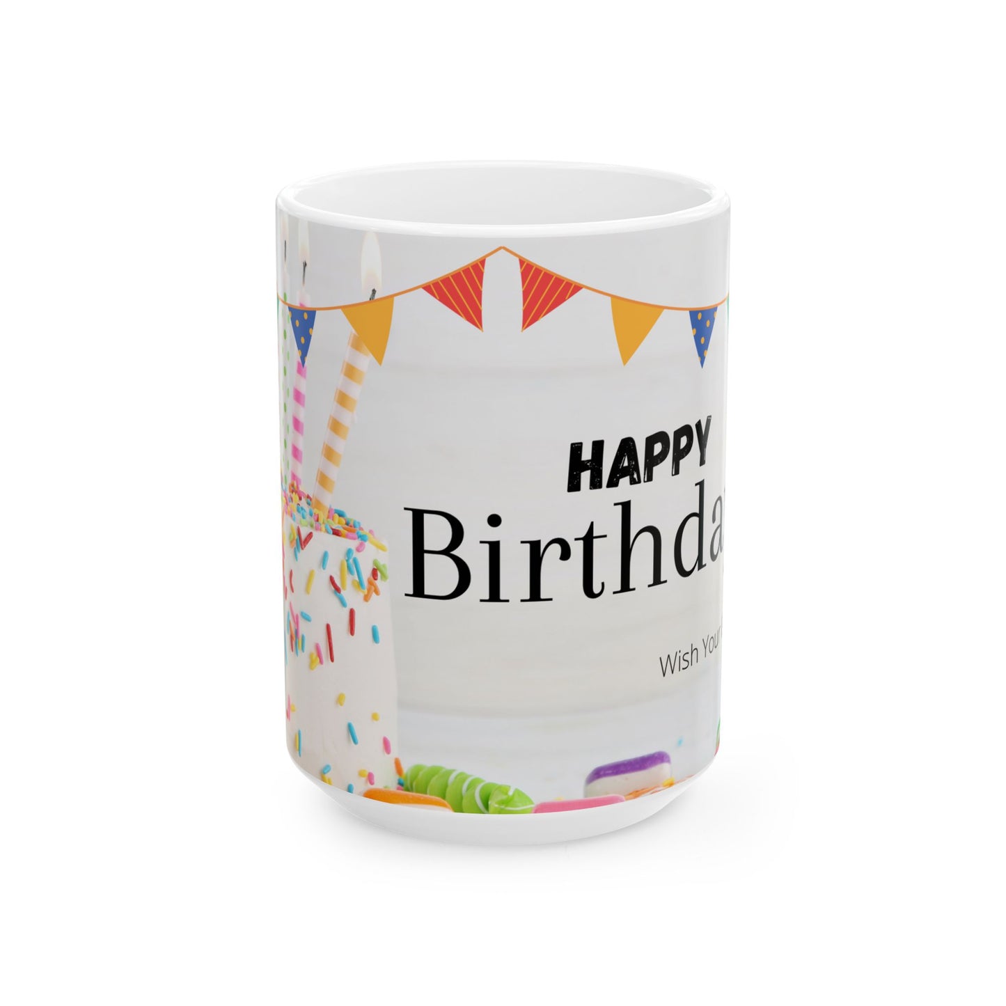 Happy Birthday Ceramic Mug - Celebrate with Style, Gift Mug, Party Favor, Coffee Cup, Personalizable Gift - 13953