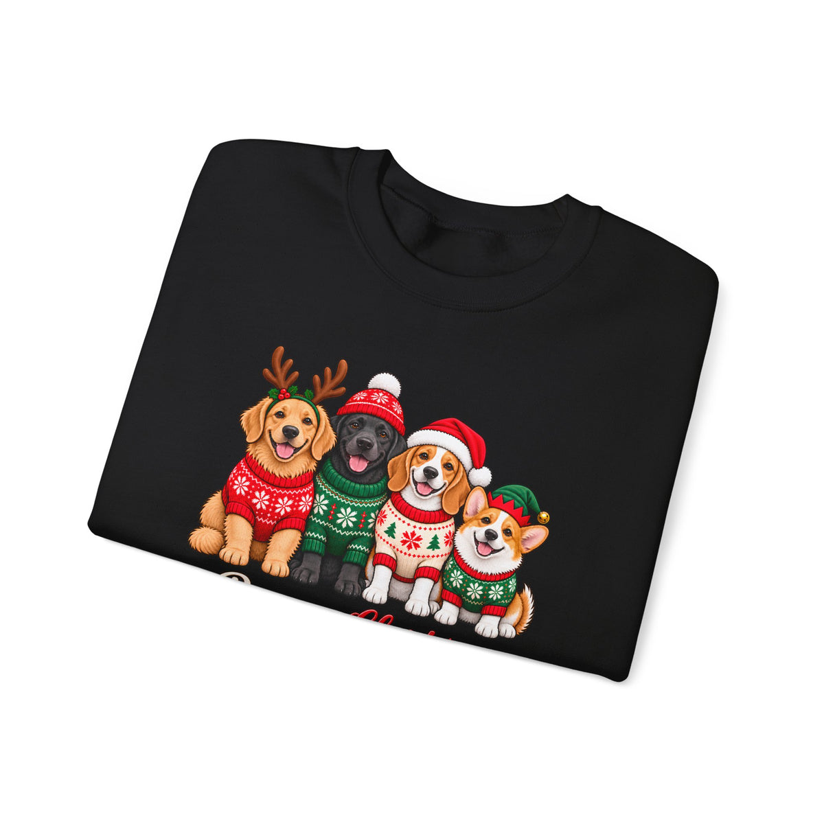 Pawsome Christmas Sweatshirt,  Cute Festive Dogs Crewneck - 14558