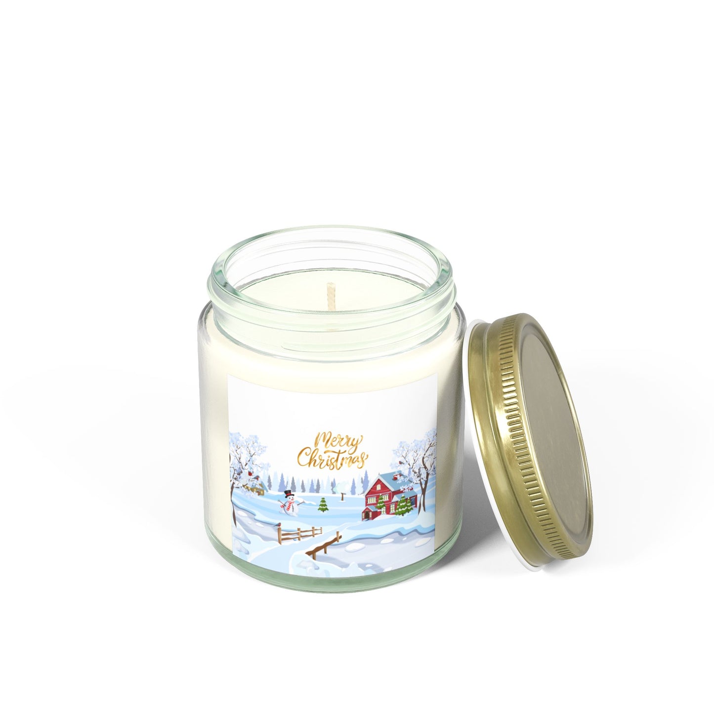 Merry Christmas - Scented Candles, Coconut Apricot Wax (4oz, 9oz) - 10233