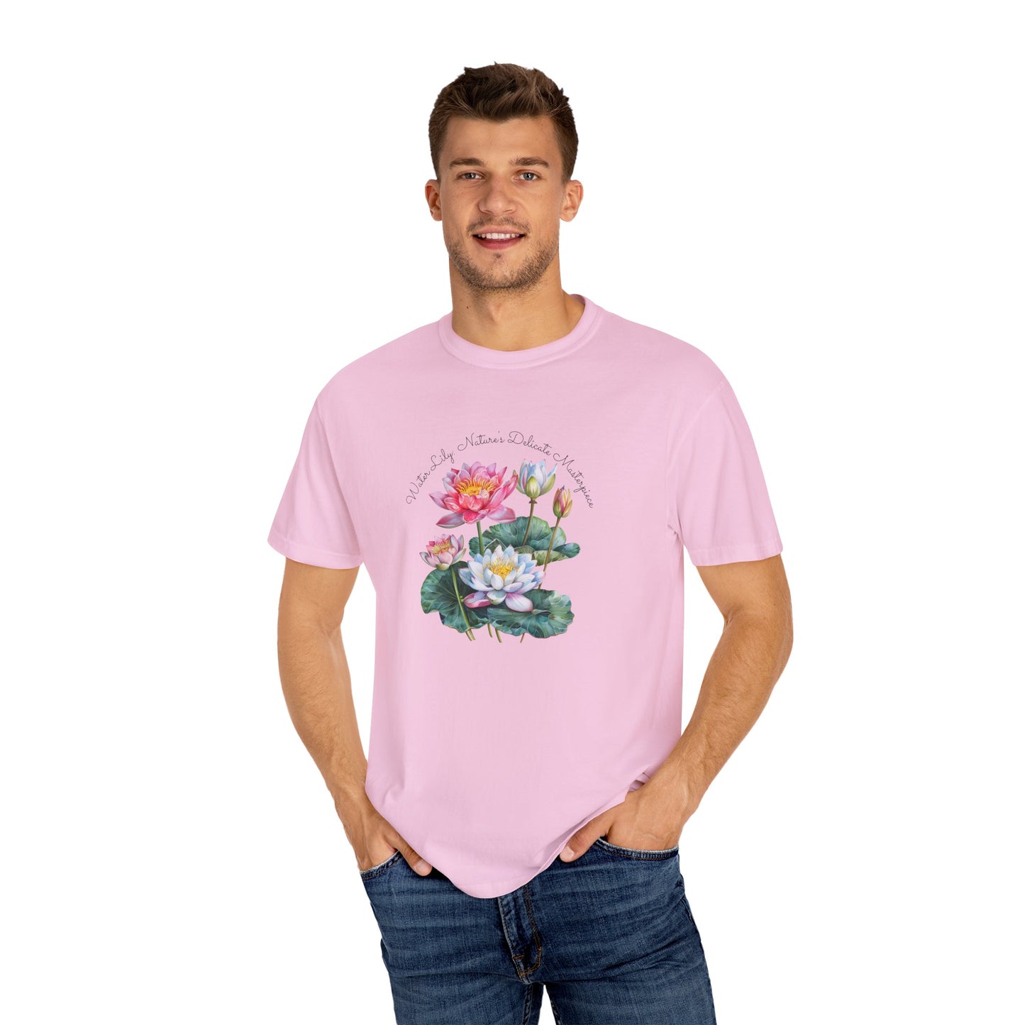 Happy Birthday, July, Water Lily - Unisex Garment-Dyed T-shirt - 10415