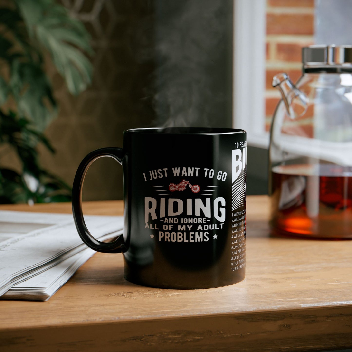 10 Reasons To Be With A Biker - Black Mug (11oz, 15oz)