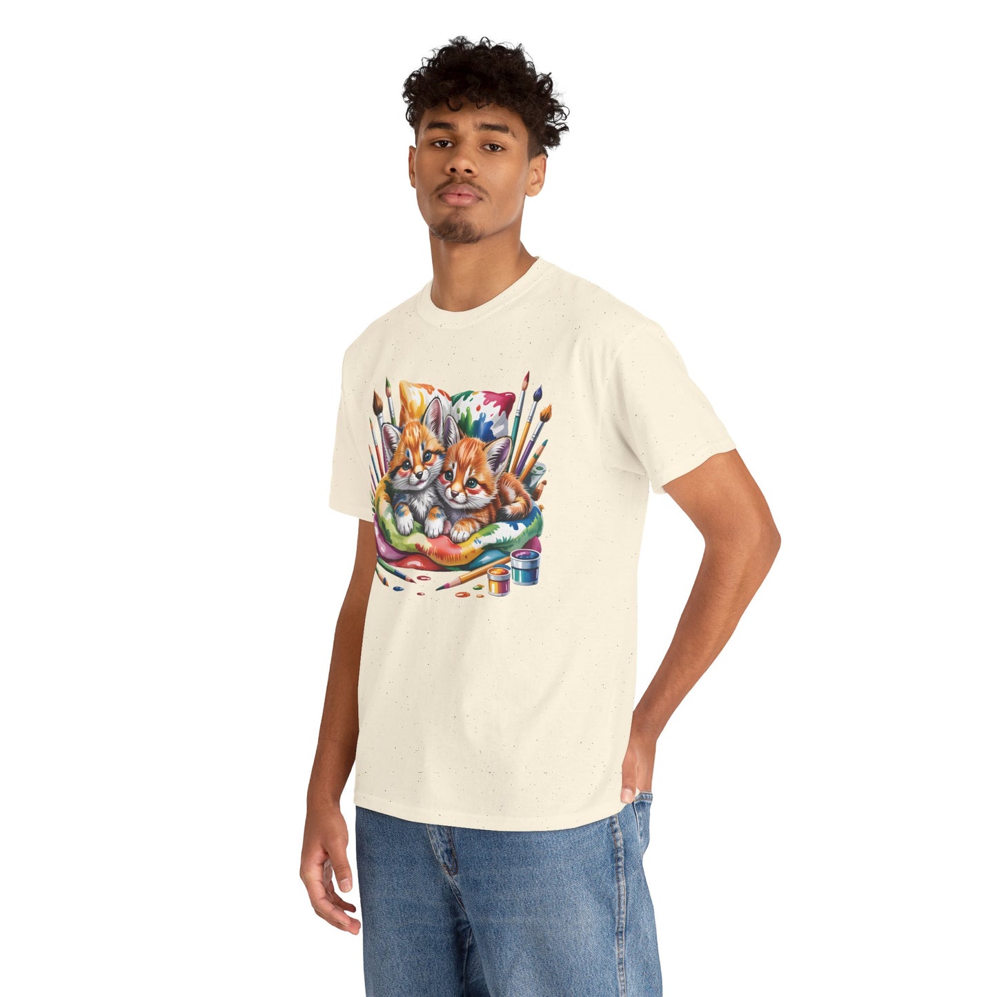 Artist Kittens T-Shirt — Cute Painting Cats Graphic Tee, Cat Lover Gift - 14866