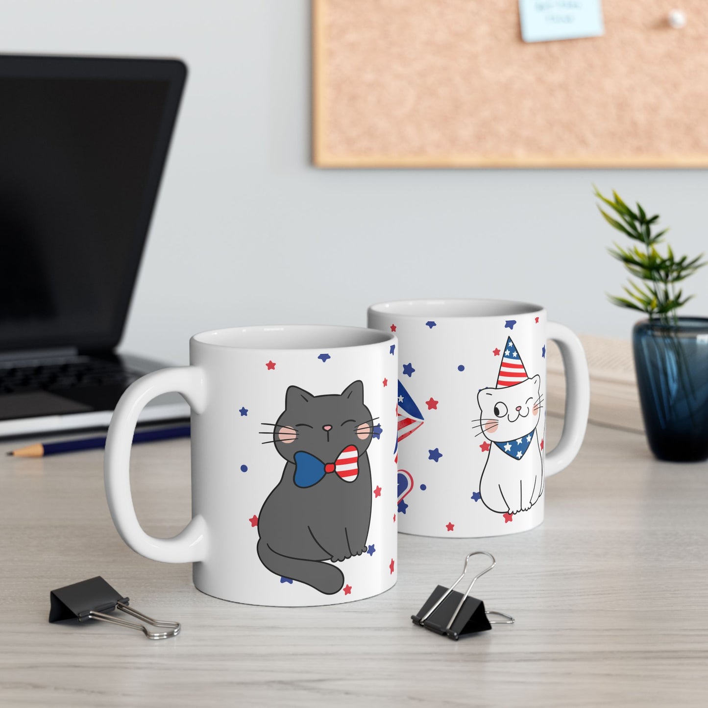 July 4, Cat's Love - Ceramic Mug, (11oz, 15oz) - 10588