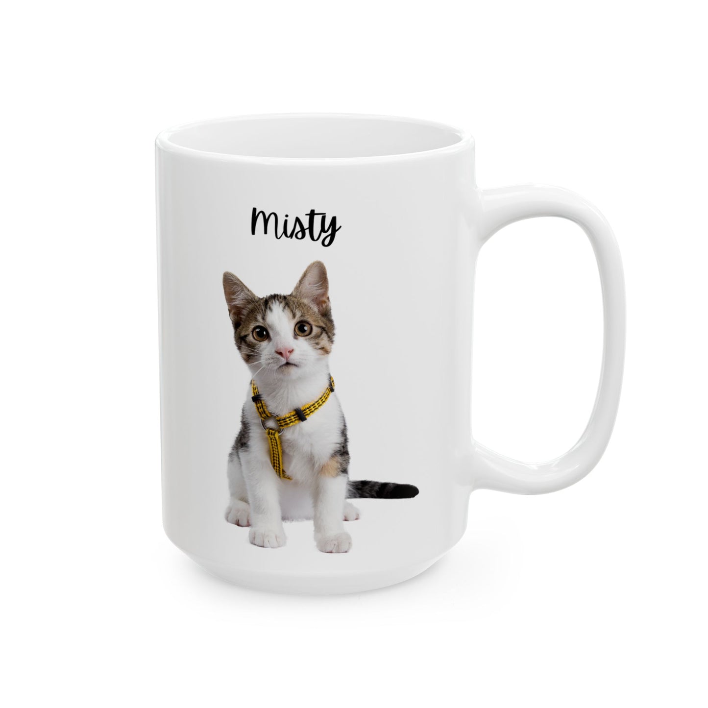 Personalised Cat Ceramic Mug for Animal Lovers, Cute Coffee Mug, Gift for Cat Mom, Personalized Animal Design Cup - 14204