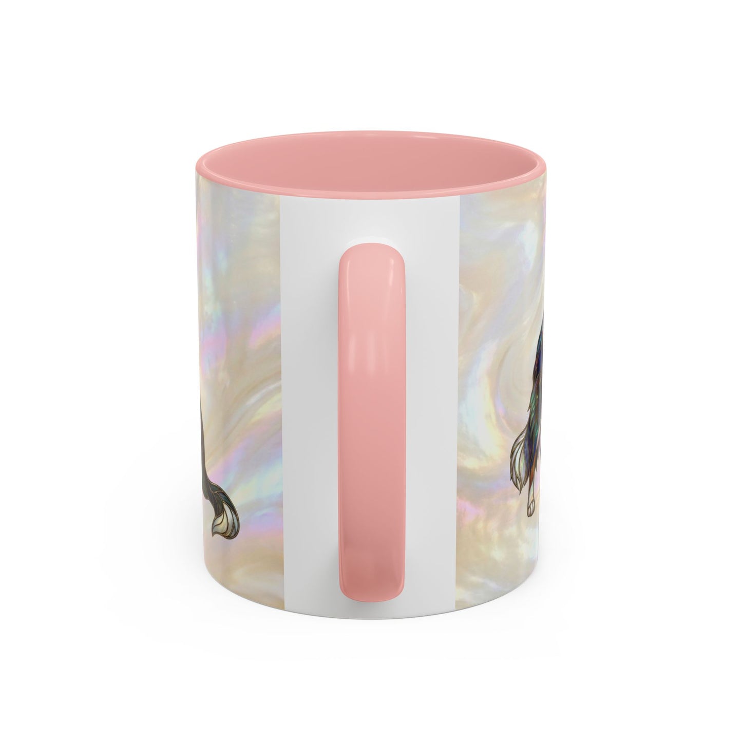 Border Collie Accent Coffee Mug — Stained Glass Design (11/15 oz) - 14619