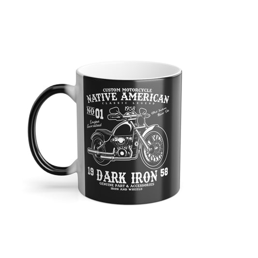 Custom Motorcycle, Native American - Color Morphing Mug, 11oz - 13315