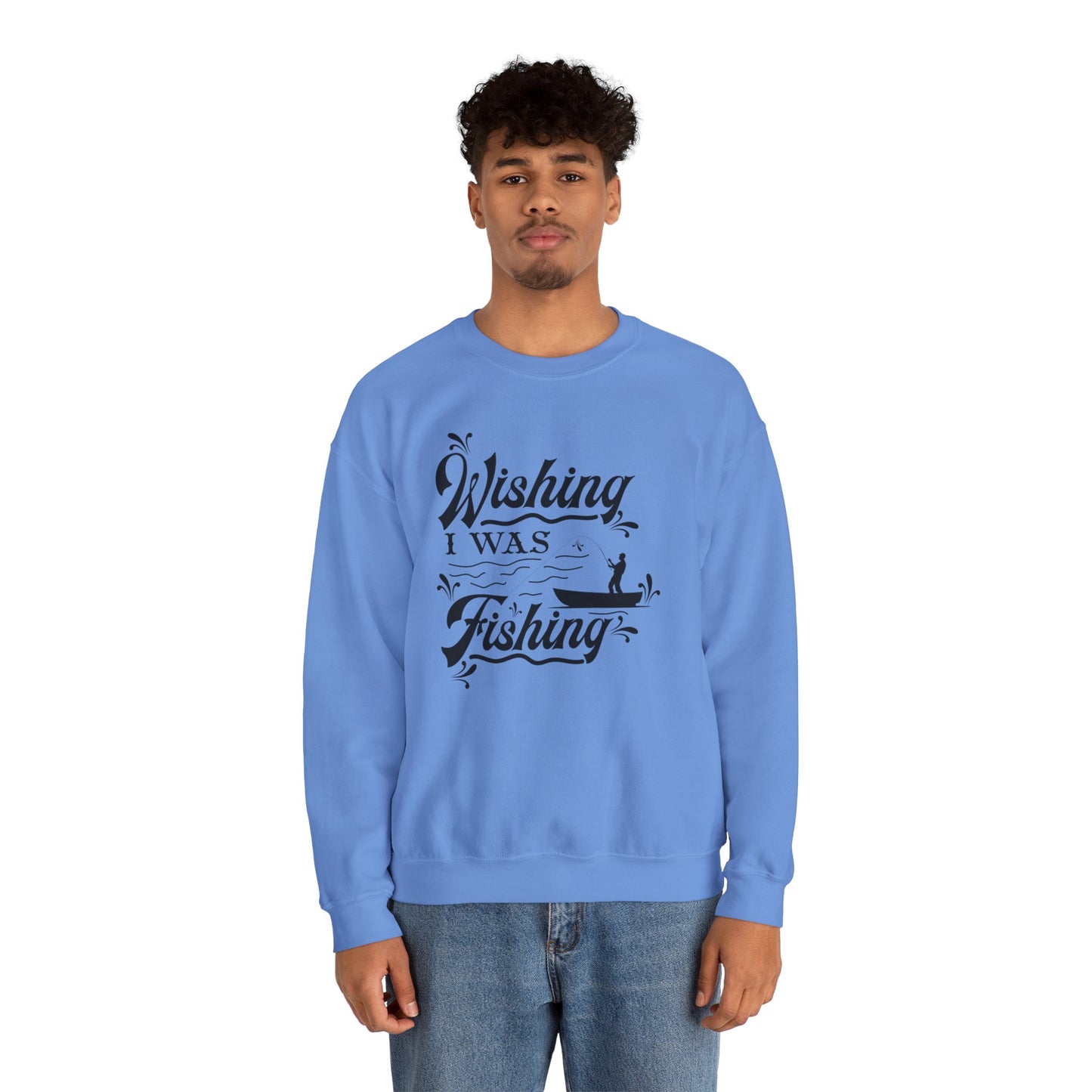 Wishing I Was Fishing - Unisex Heavy Blend™ Crewneck Sweatshirt