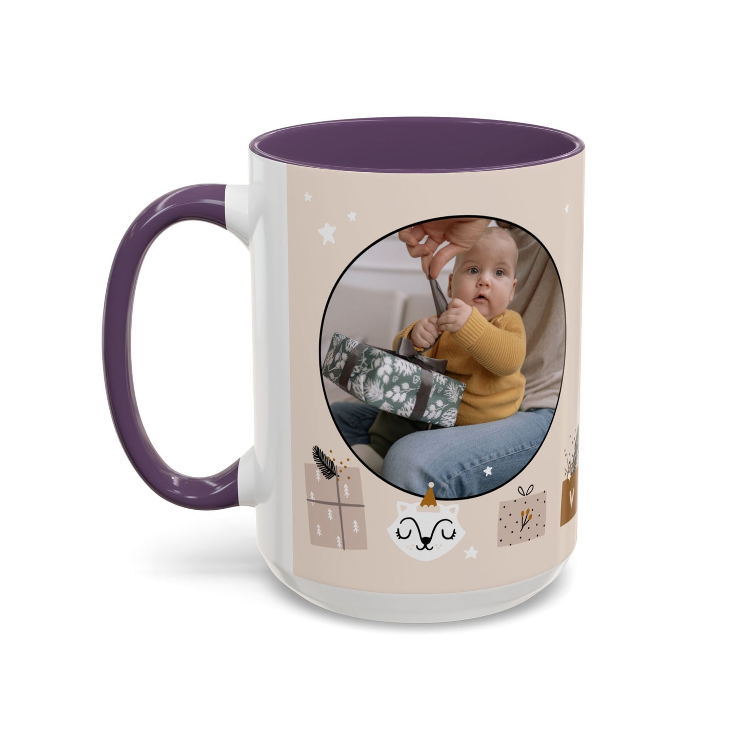 My First Christmas, Customizable - Accent Coffee Mug (11, 15oz) - 10860