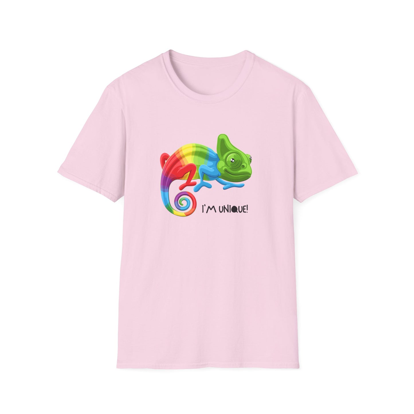 Unique Colorful Chameleon Unisex Softstyle T-Shirt - I'm Unique - 11823