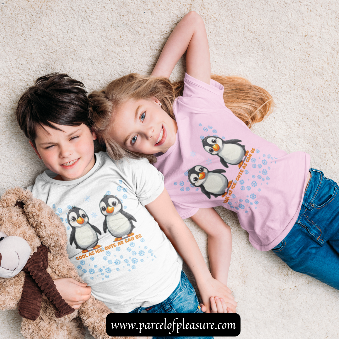 Penguin: Cool As Ice, Cute As Can Be - Kids Heavy Cotton™ Tee