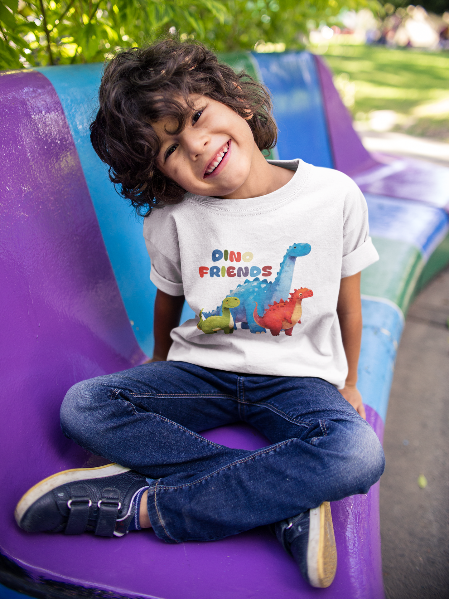 Dino Friends in Gobi - Kids Heavy Cotton™ Tee