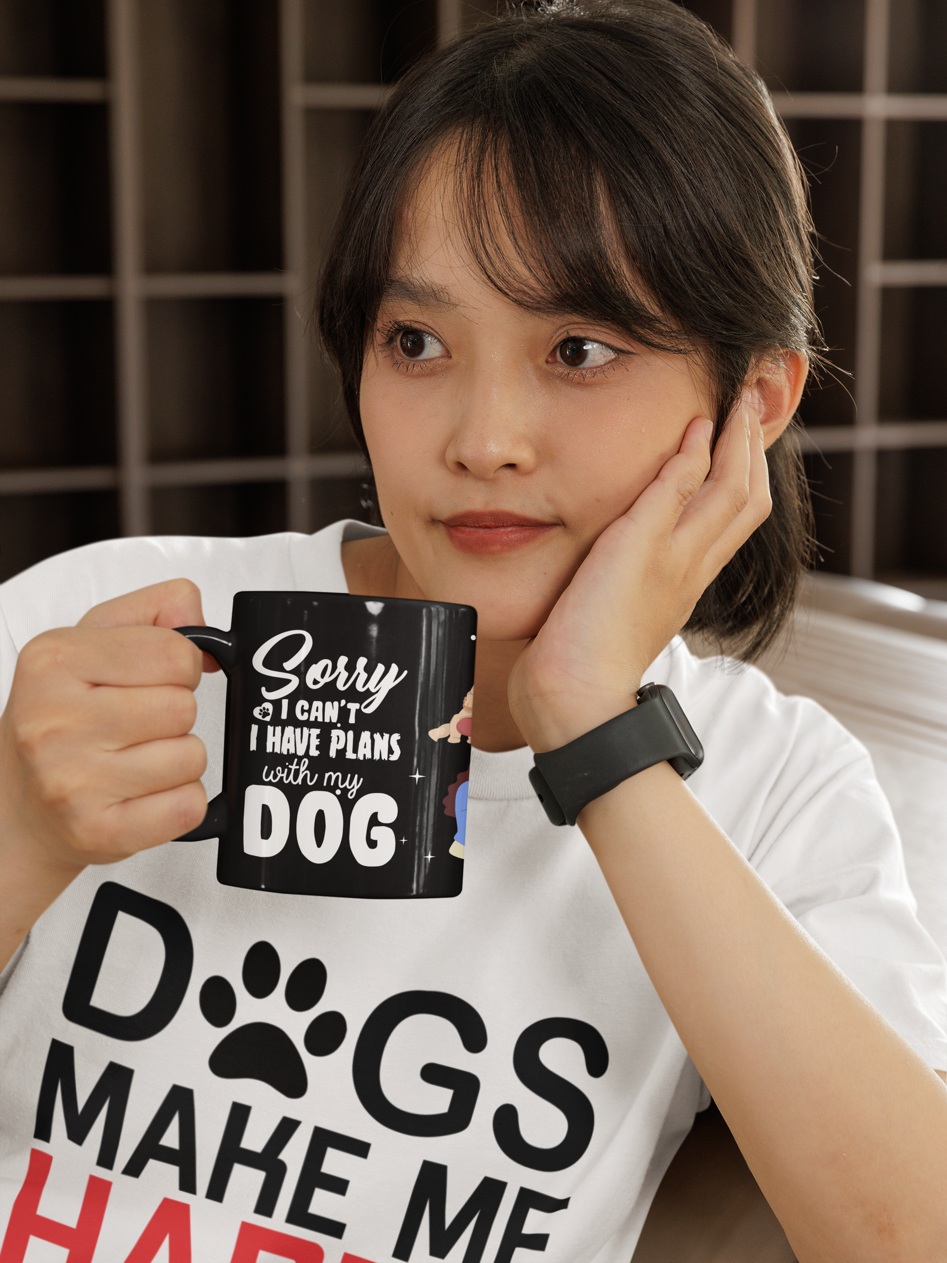 Sorry I Can't, I Have Plans With My Dogs - Black Mug (11oz, 15oz)