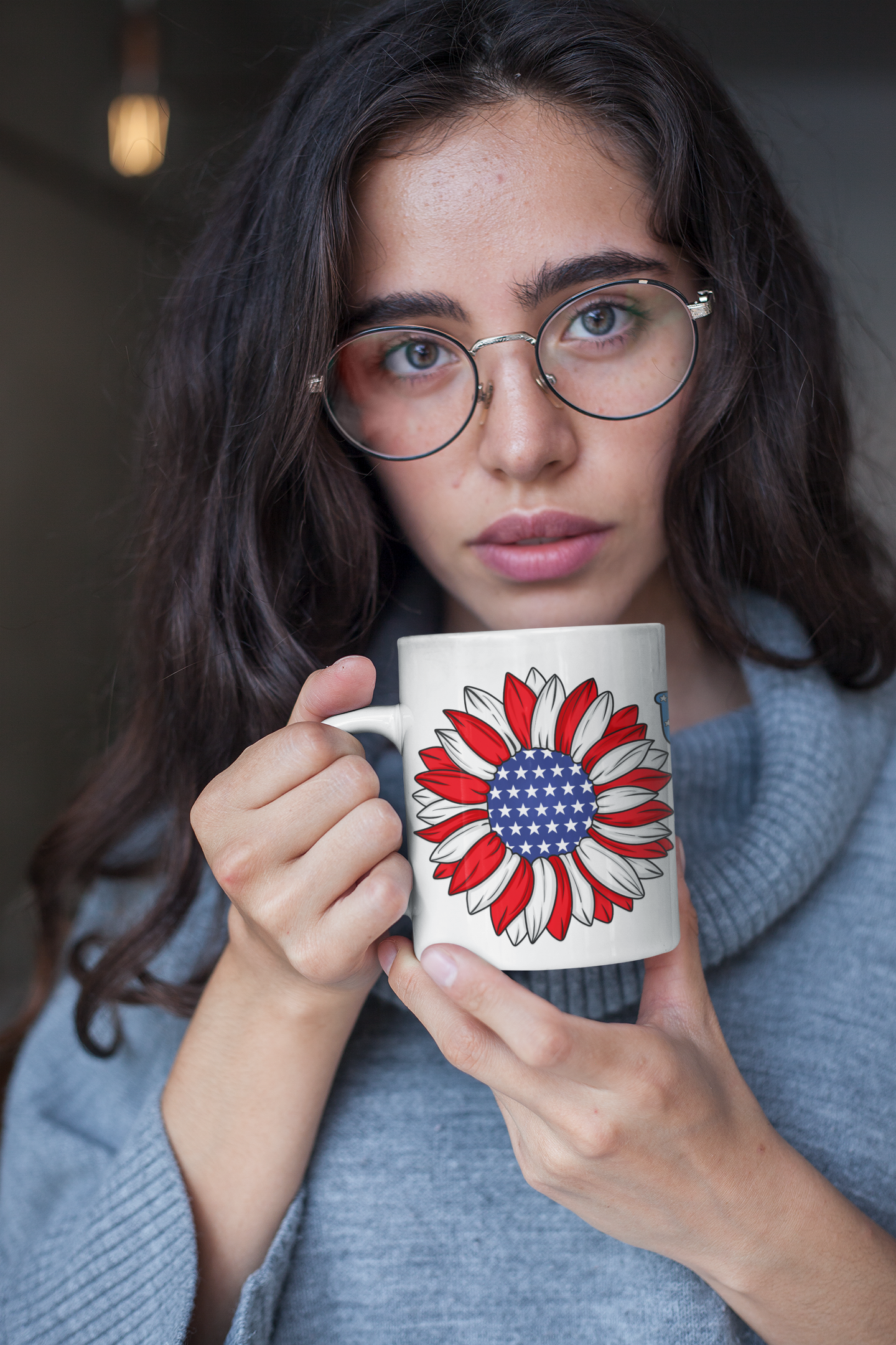 July 4, Sunflower & Butterfly - Ceramic Mug, (11oz, 15oz)