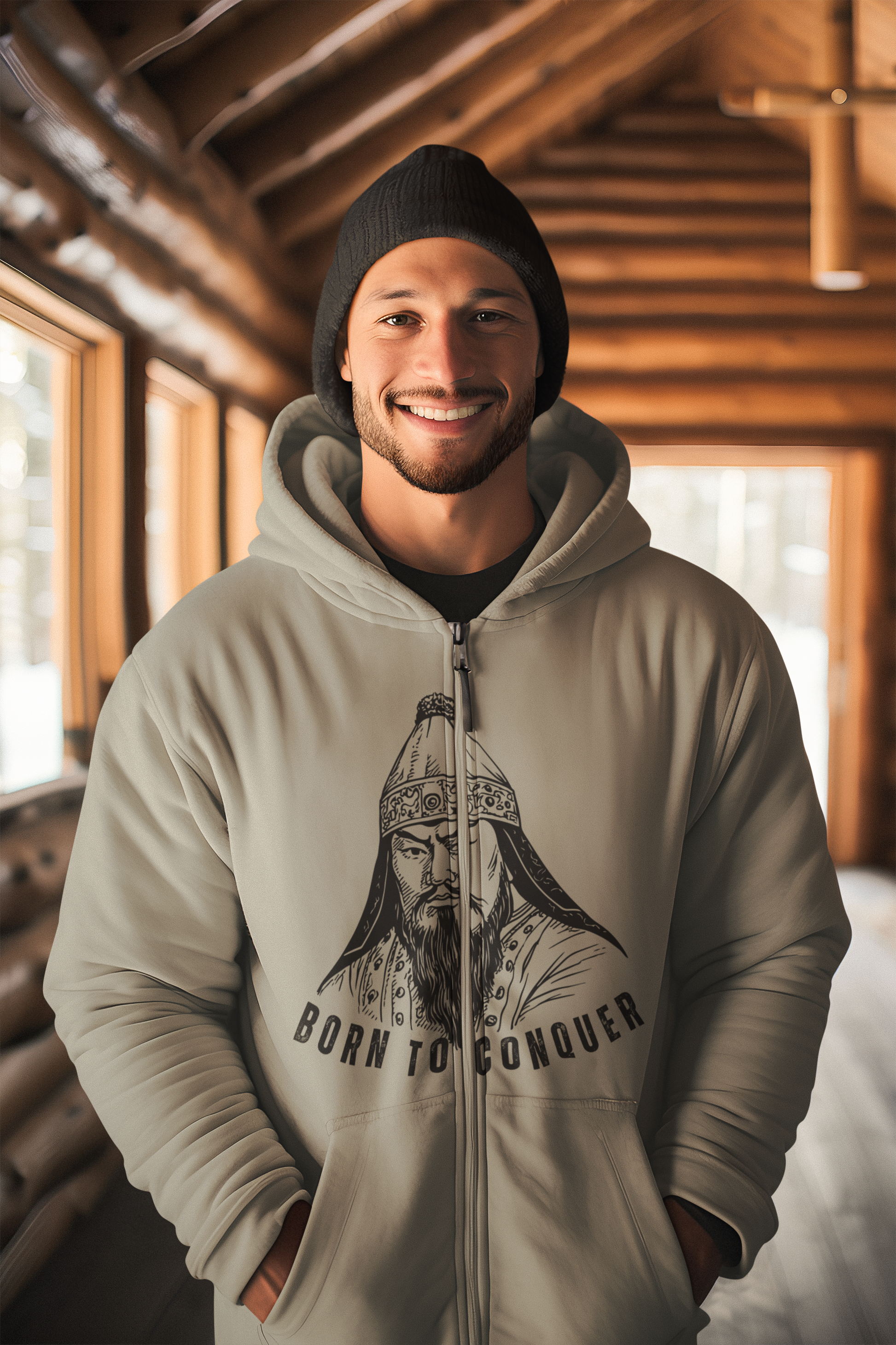 Born to Conquer Mongolia - Unisex Zip Hoodie