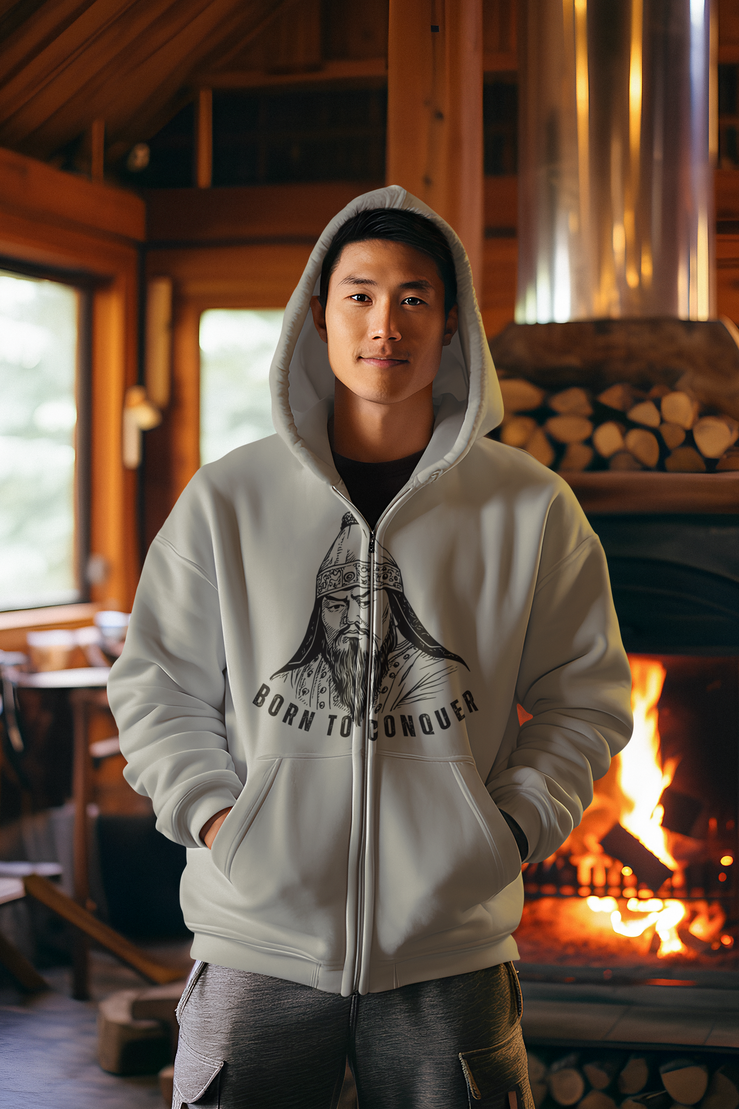 Born to Conquer Mongolia - Unisex Zip Hoodie