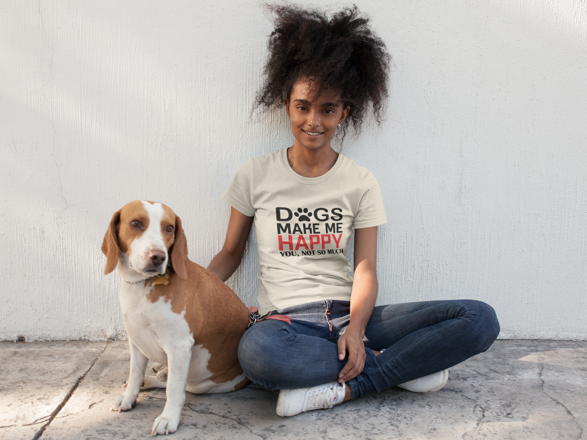 Dogs Make Me Happy - Unisex Jersey Short Sleeve Tee