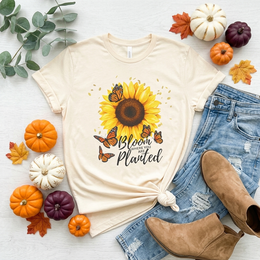 Sunflower Bloom Where You Are Planted Tee - 14920