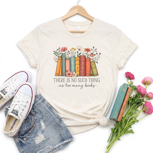 Book Lover T-Shirt,  Vintage Floral Bookshelf Tee - 14524