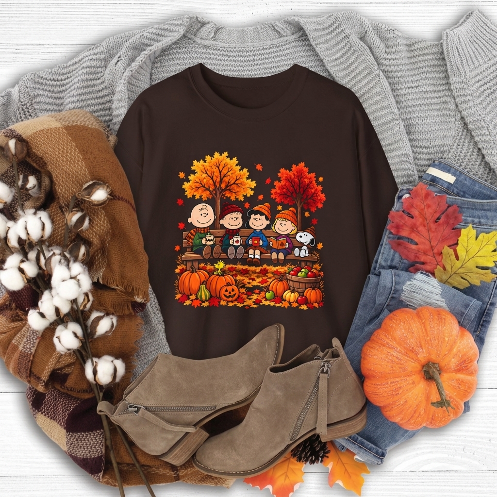 Fall Friends Crewneck Sweatshirt, Cute Autumn Pumpkin Patch Design - 14999