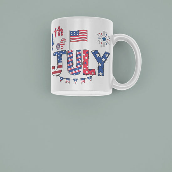 July 4, Eagle - Ceramic Mug, (11oz, 15oz)