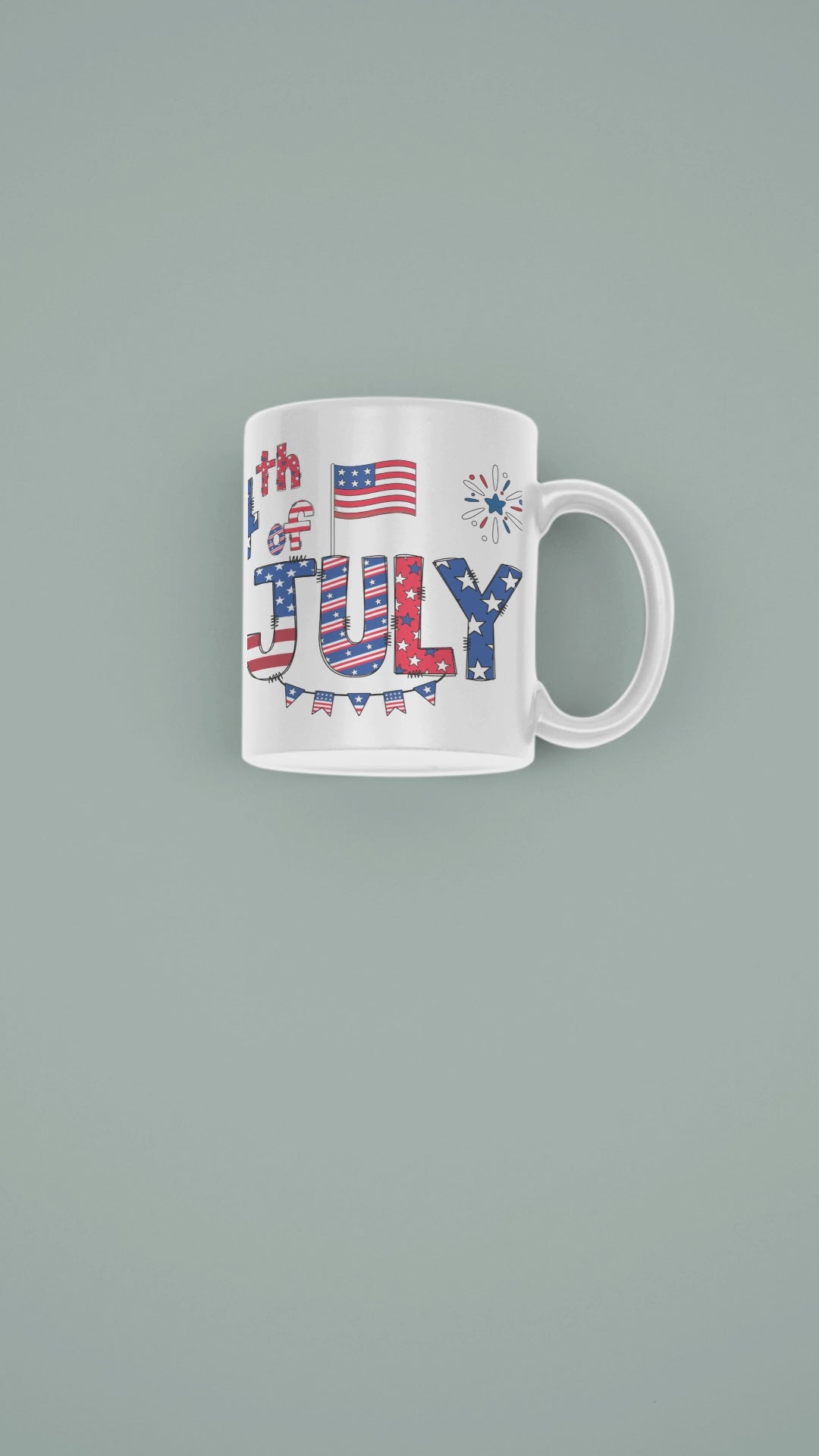 July 4, Eagle - Ceramic Mug, (11oz, 15oz)