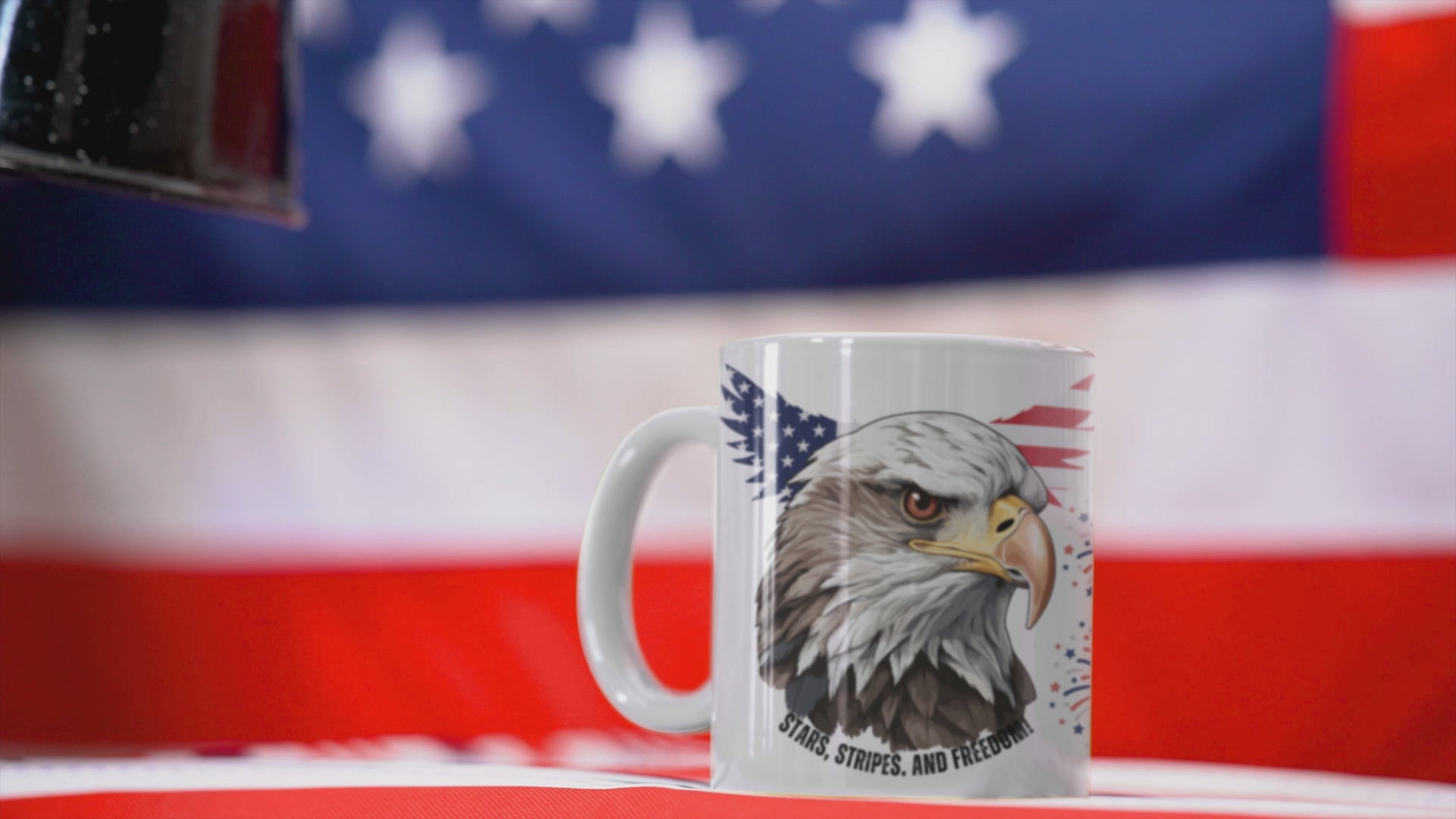 July 4, Eagle - Ceramic Mug, (11oz, 15oz)