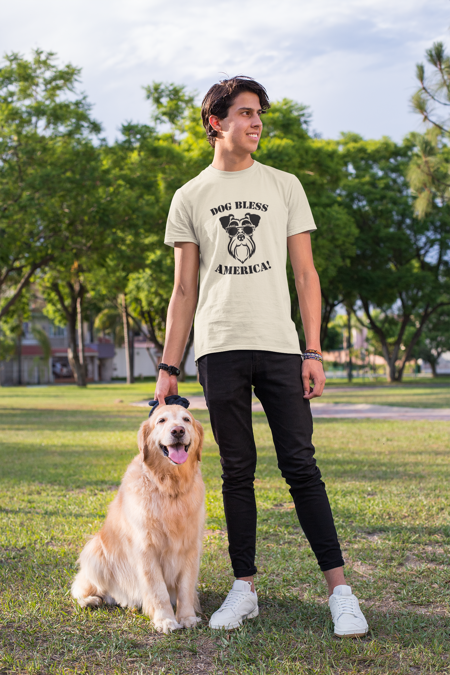 Dog Bless America! - Unisex Jersey Short Sleeve Tee