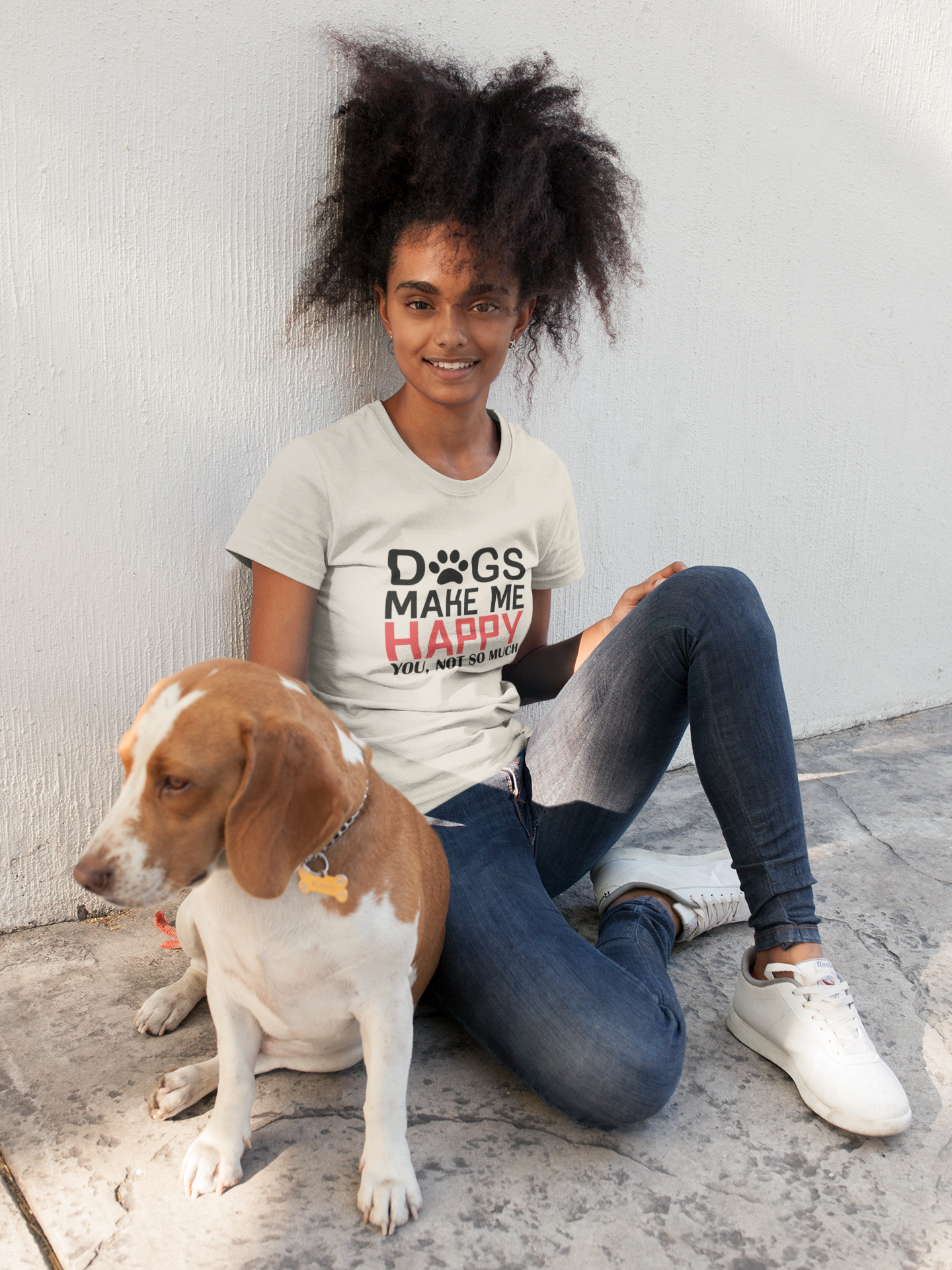 Dogs Make Me Happy - Unisex Jersey Short Sleeve Tee