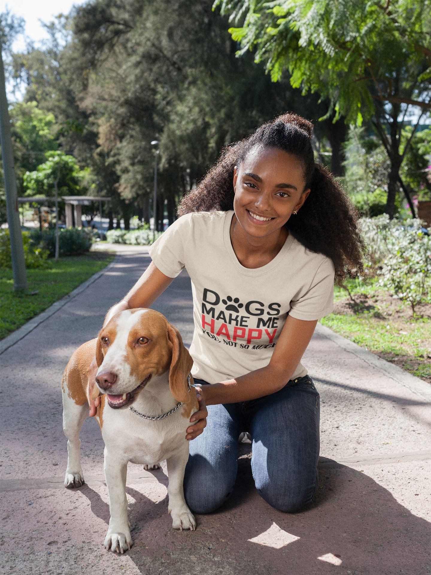 Dogs Make Me Happy - Unisex Jersey Short Sleeve Tee